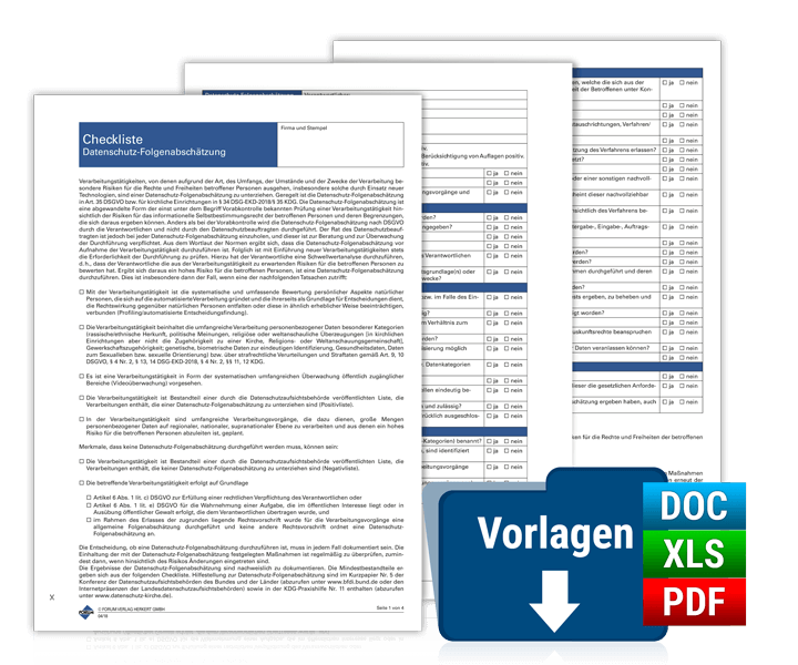 Formularmappe Datenschutz in öffentlichen und kirchlichen Einrichtungen