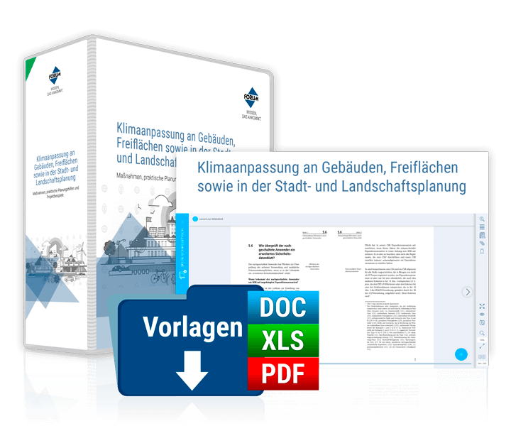 Klimaanpassung an Gebäuden, Freiflächen sowie in der Stadt- und Landschaftsplanung