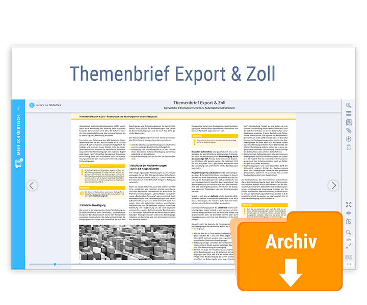 Themenbrief Zoll & Export