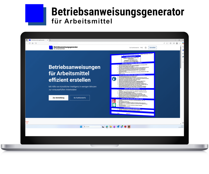 Betriebsanweisungsgenerator für Arbeitsmittel