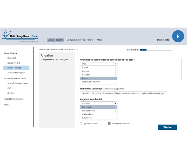 AbdichtungsBauart-Finder