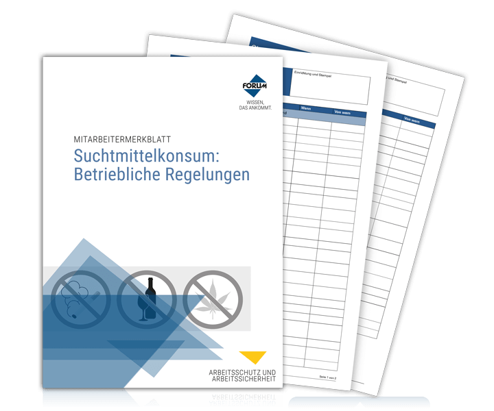 Mitarbeitermerkblatt Suchtmittelkonsum: Betriebliche Regelungen