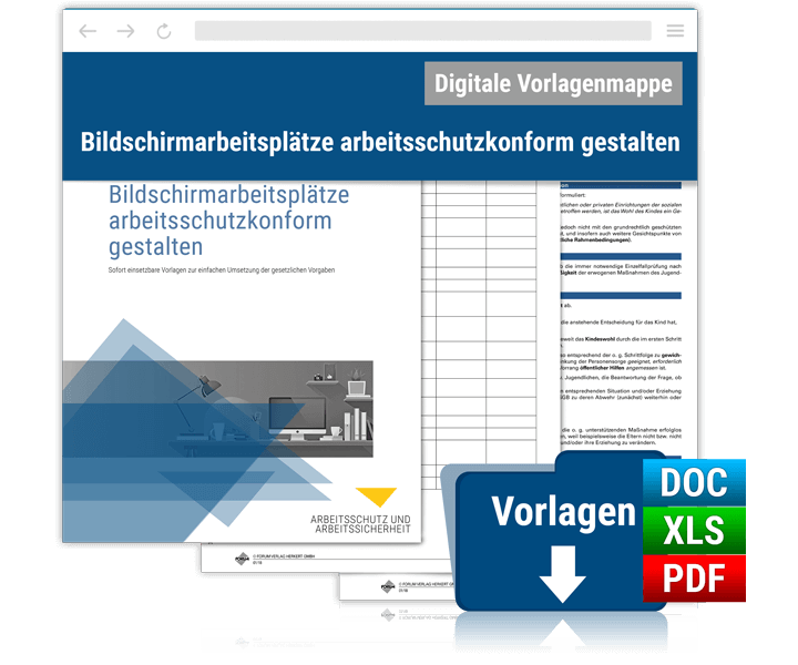 Prüf- und Dokumentationsmappe Bildschirmarbeitsplätze arbeitsschutzkonform gestalten