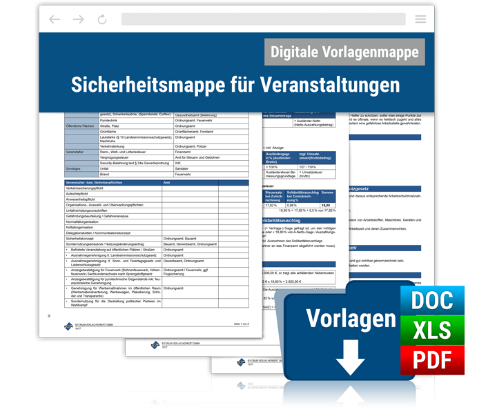 Sicherheitsmappe für Veranstaltungen