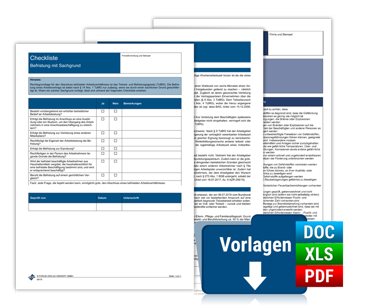 Dokumentenmappe Teilzeit und Befristung