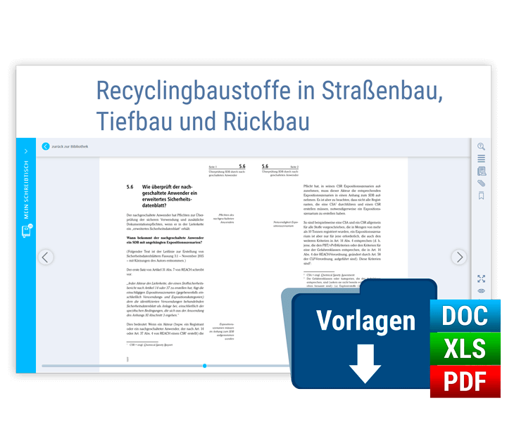 Recyclingbaustoffe in Straßenbau, Tiefbau und Rückbau