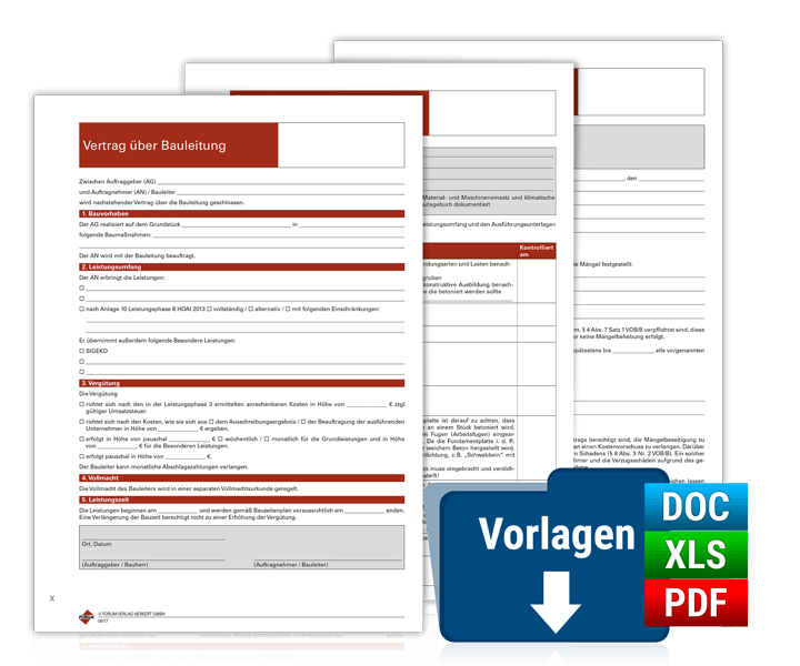 Formularmappe für die Bauleitung