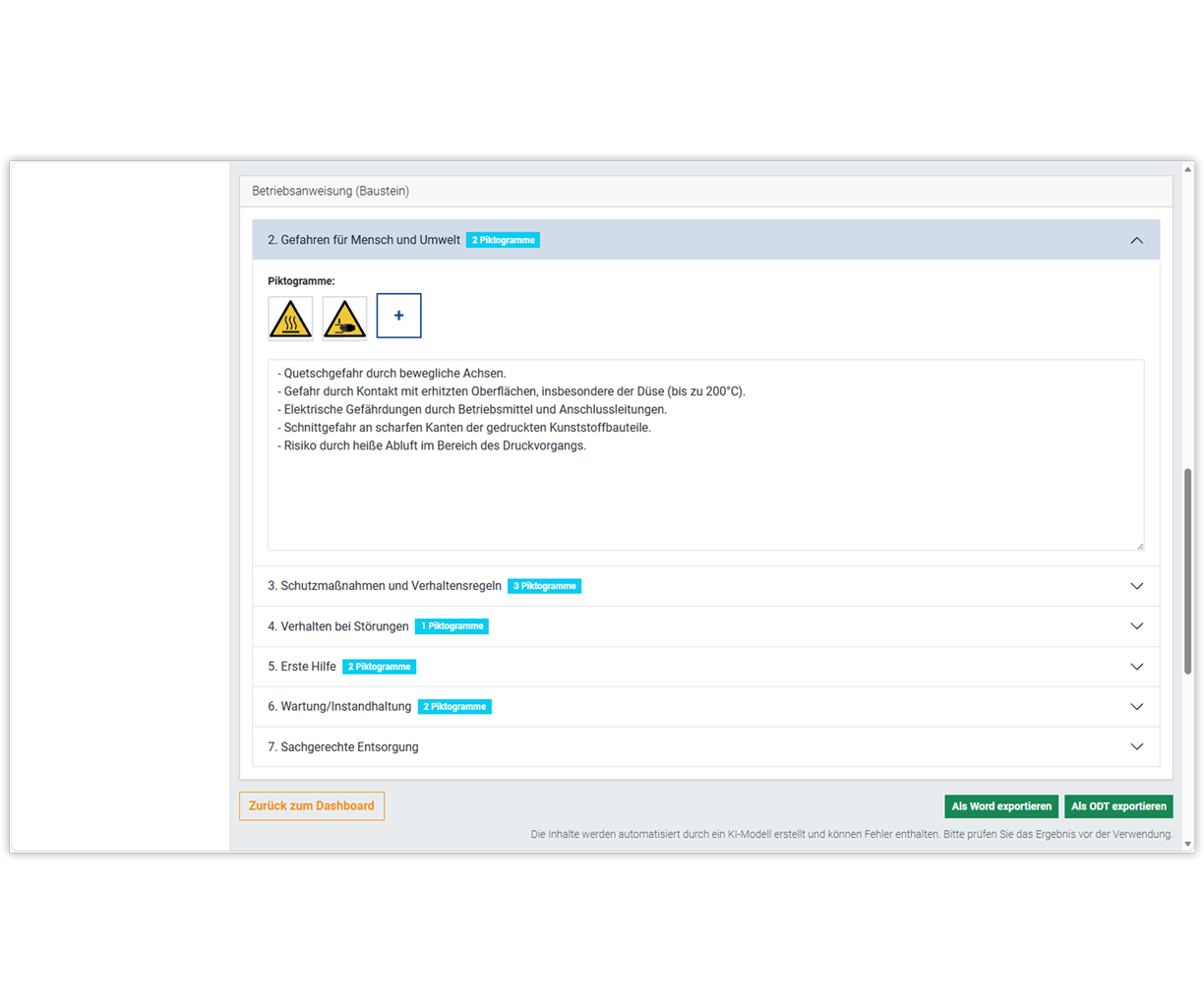 Screenshot einer Softwareoberfläche mit Tabellenzeilen