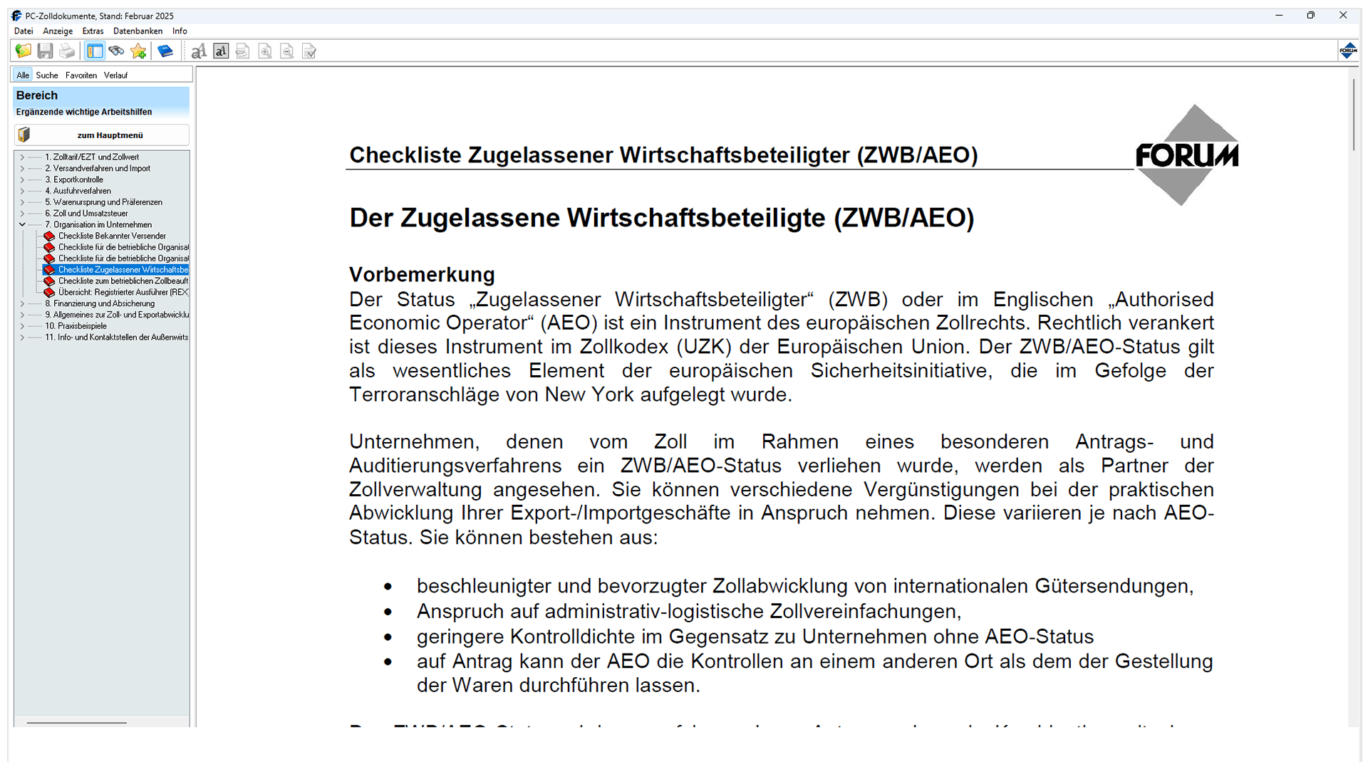 Vorschau PC gestützte Bearbeitung komplexer Zolldokumente