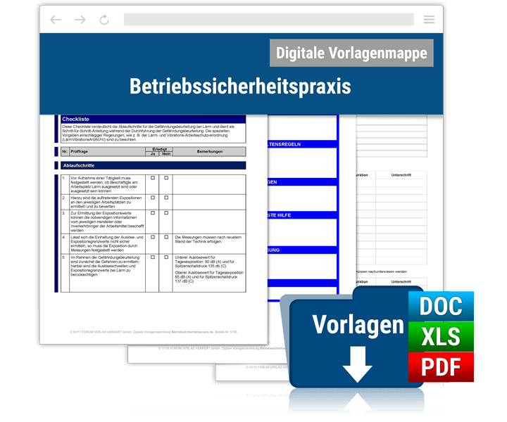 Digitale Vorlagensammlung Betriebssicherheitspraxis