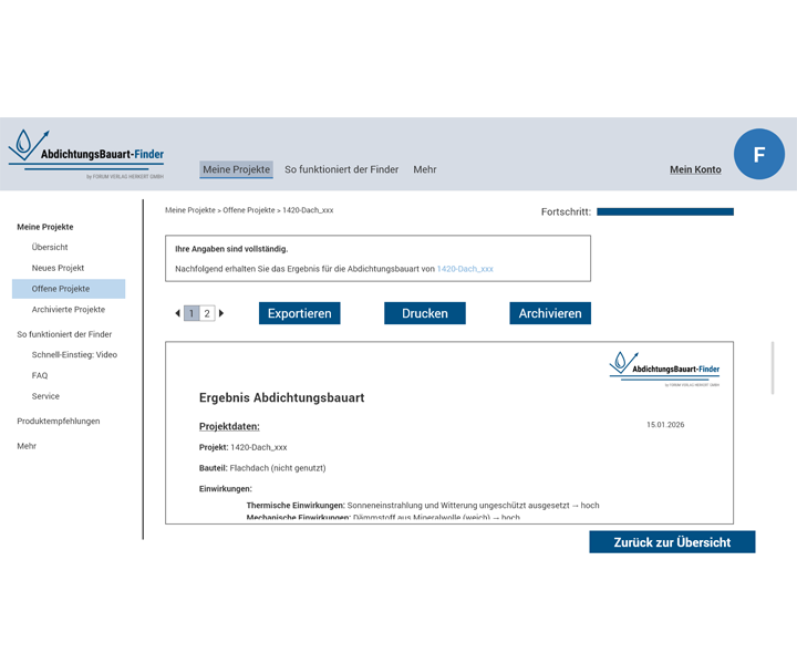 AbdichtungsBauart-Finder