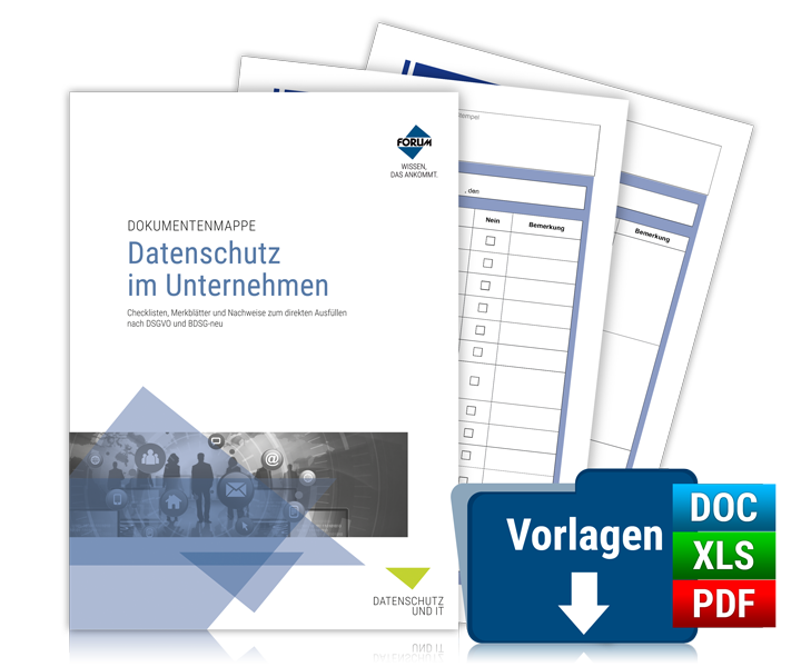 Dokumentenmappe: Datenschutz im Unternehmen