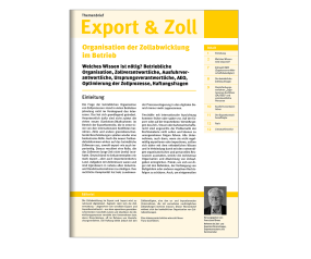 Themenbrief Export & Zoll
